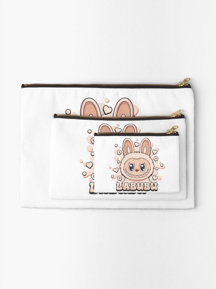 Labubu Soymilk Zipper Pouch, Cute Bags Gift, Gift for Fan