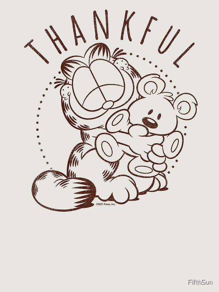 Garfield Fall Thankful Teddy Bear Hugs Premium Hoodie