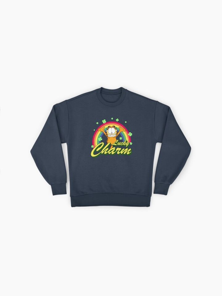 Garfield St. Patrick's Day Garfield Lucky Charm Rainbow Premium Sweatshirt