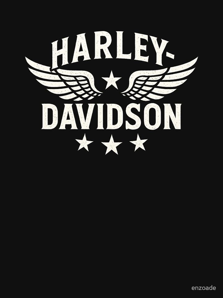 Haarleyy Davidson stylized logo with wings and stars Racerback Tank Top