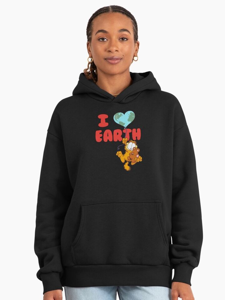 Garfield I Love Earth Day Poster Premium Hoodie