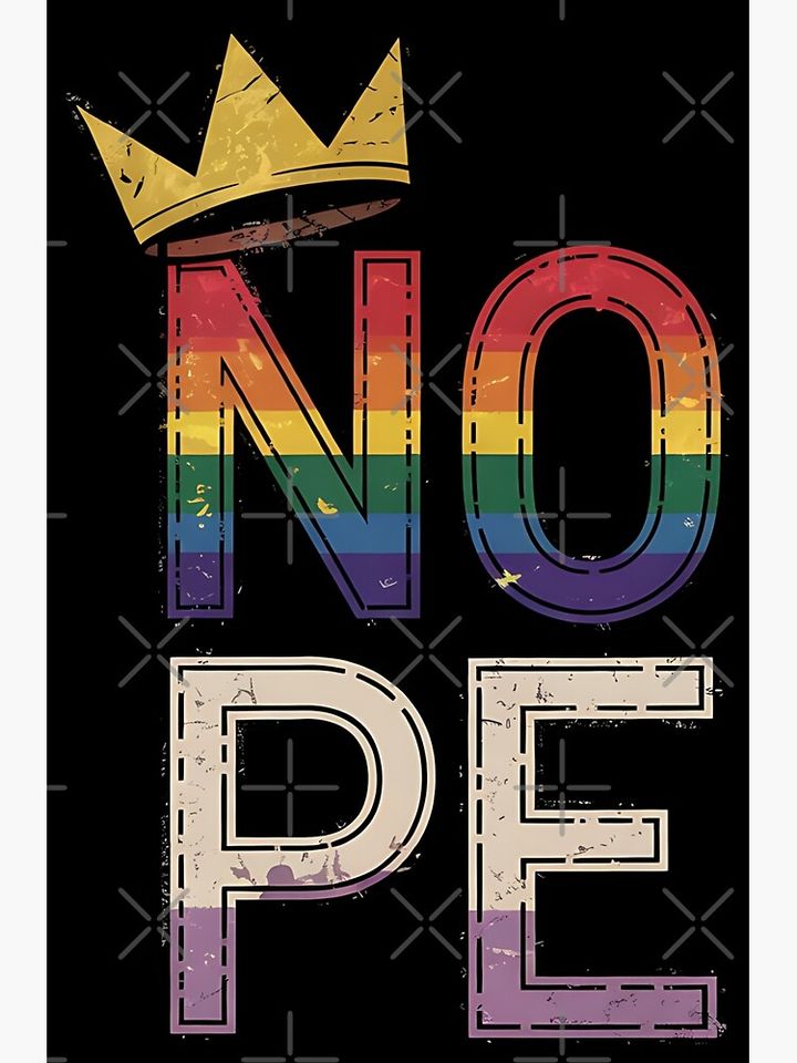 Retro No Kings Nope Protest Sign Horizontal Poster
