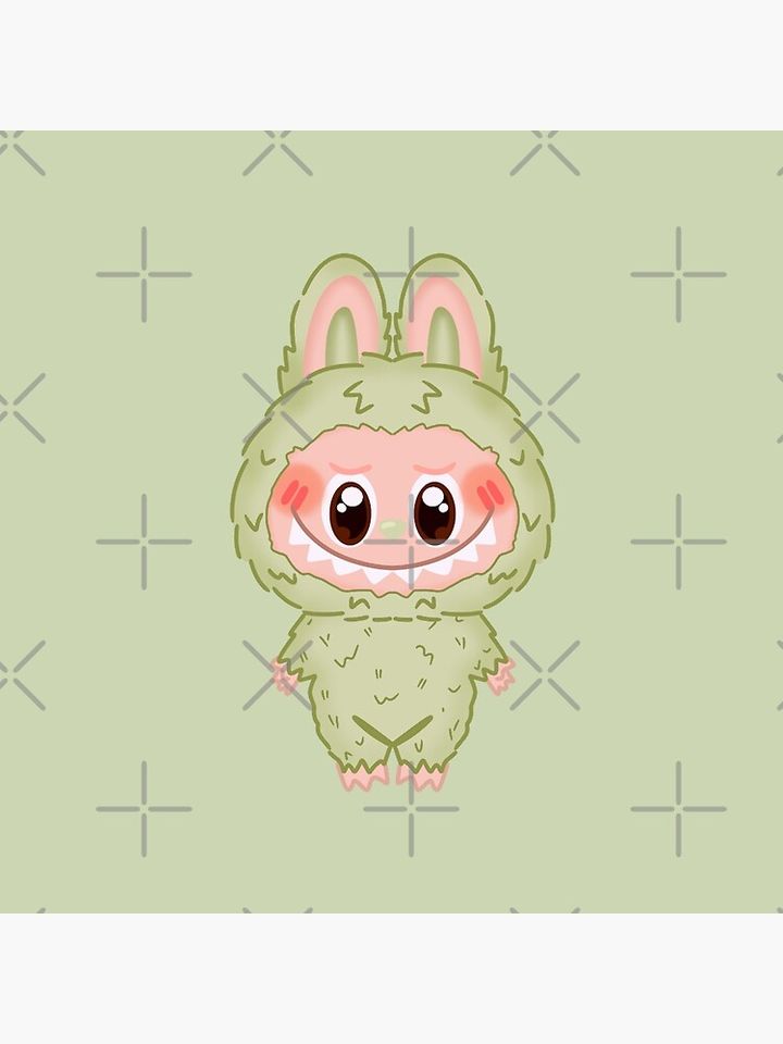 Labubu Green Grape Version 2 Pillow, Cute Labubu Pillows Gift, Gift for Fan