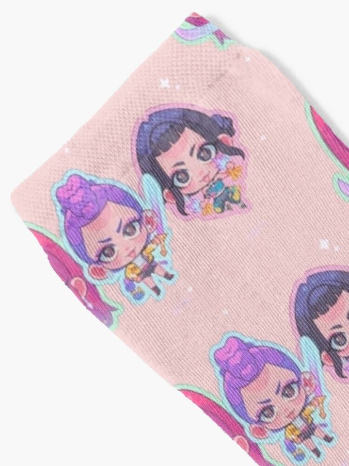 Huntrix Kpop Demon Hunters Chibi Socks, Gift For Fan