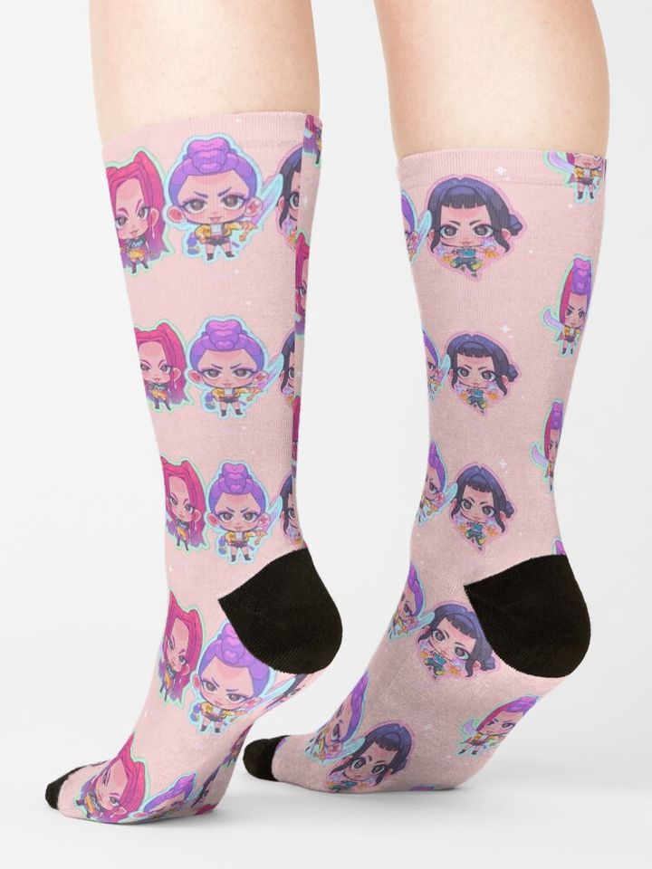 Huntrix Kpop Demon Hunters Chibi Socks, Gift For Fan