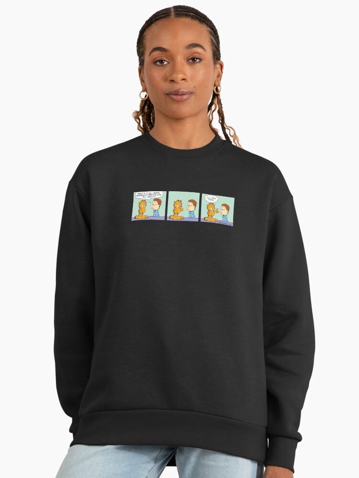 Garfield Jon Arbuckle Garfield Comic Strip Premium Sweatshirt