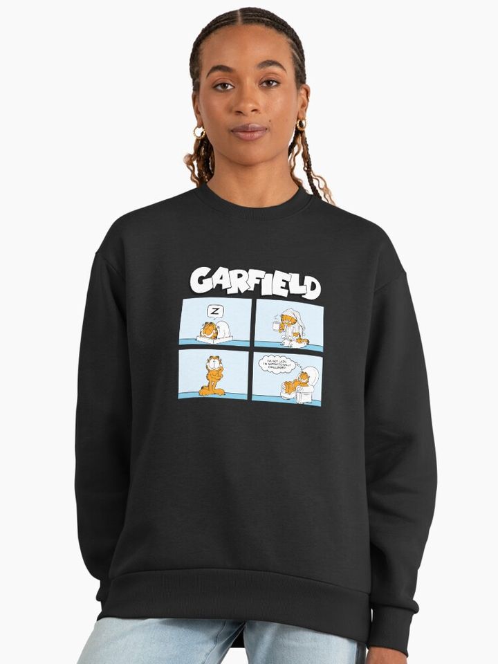Garfield Morning Routine Garfield Comic Strip Premium Sweatshirt