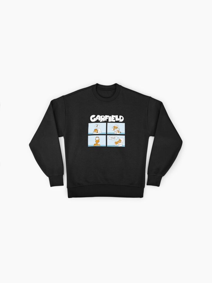 Garfield Morning Routine Garfield Comic Strip Premium Sweatshirt