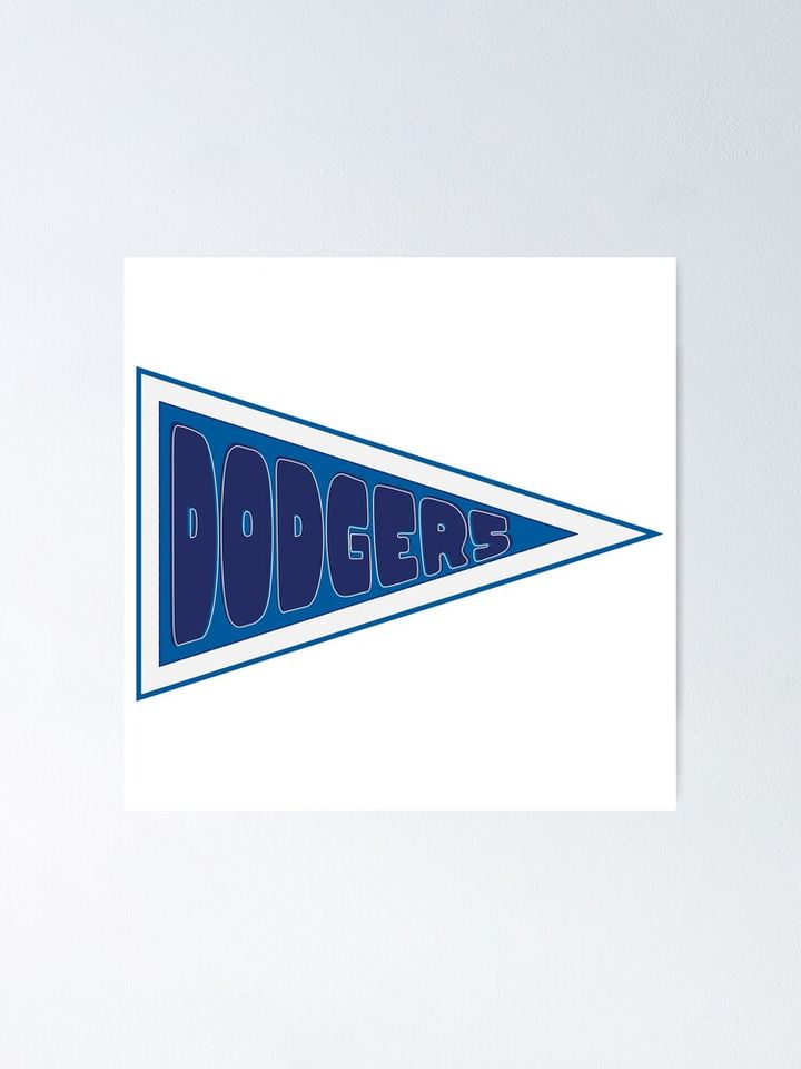 LA Dodgers Pennant Flag Poster