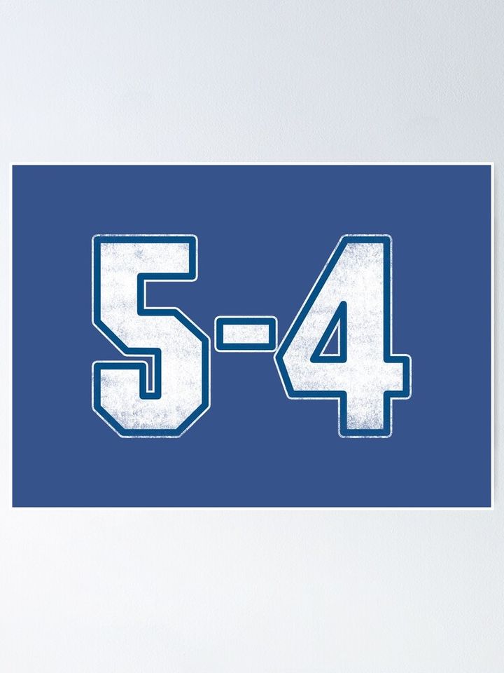 Dodgers 5-4. vintage. Poster