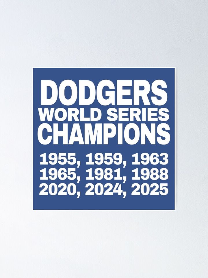 Dodgers Champions. Poster