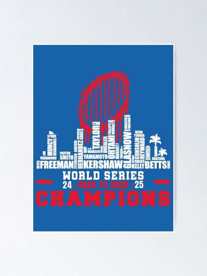 LA Baseball 2025 Back To Back Champions Poster