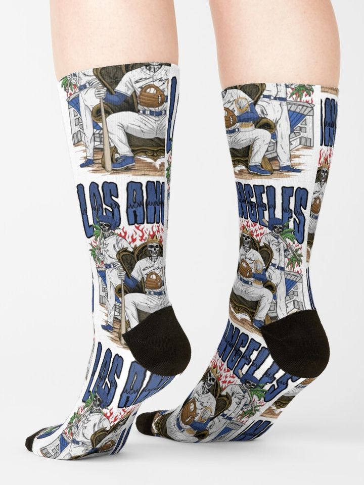 Los Angeles Baseball Skull Socks
