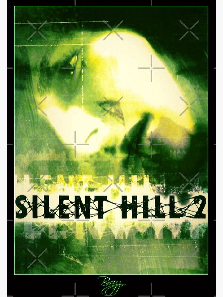 Silent Hill 2 - Ps2 Original Box Art (Green Cover) (Neon) Premium Matte Vertical Poster