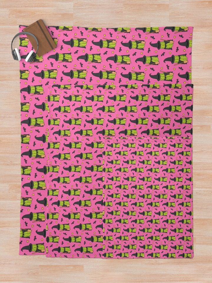 Pickle Witch - Pink Throw Blanket