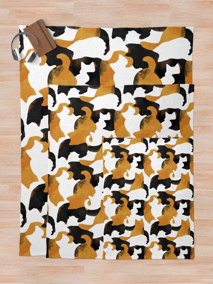 Calico Cat Camo  Throw Blanket