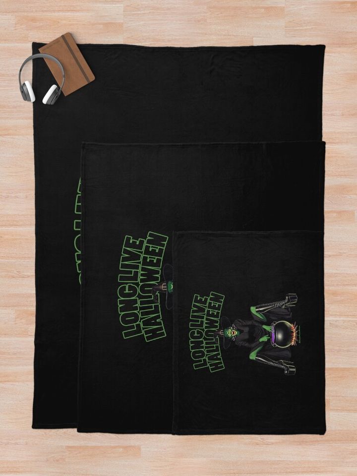 Long Live Halloween - Vintage - Witch Throw Blanket