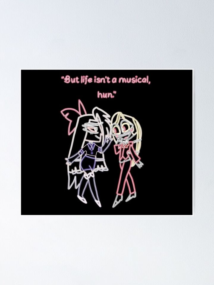 Neon Vaggie and Charlie from Hazbin Hotel Poster