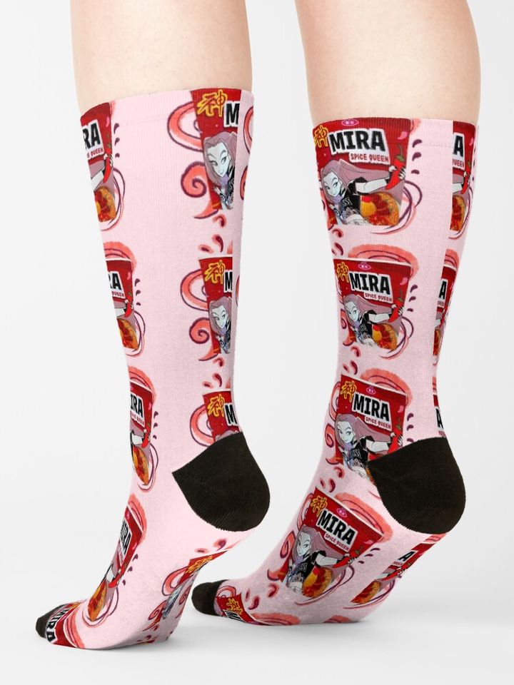 Mira Spice Queen Ramen Cup Noodle - K-POP DEMON HUNTERS - Huntrix Socks