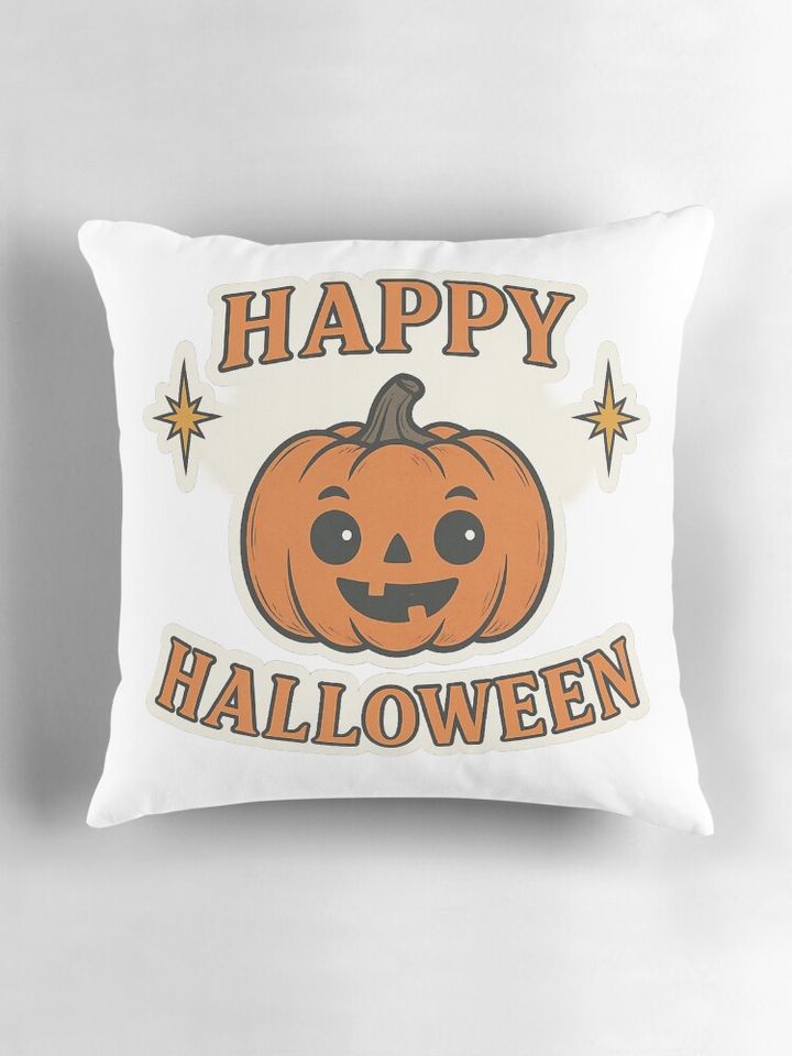 Happy Halloween Pumpkin Cute Design Pillow