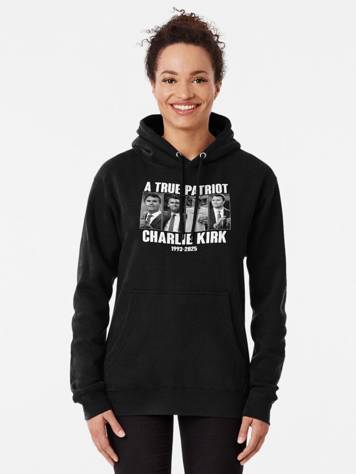 Charlie Kirk American Flag Pullover Hoodie