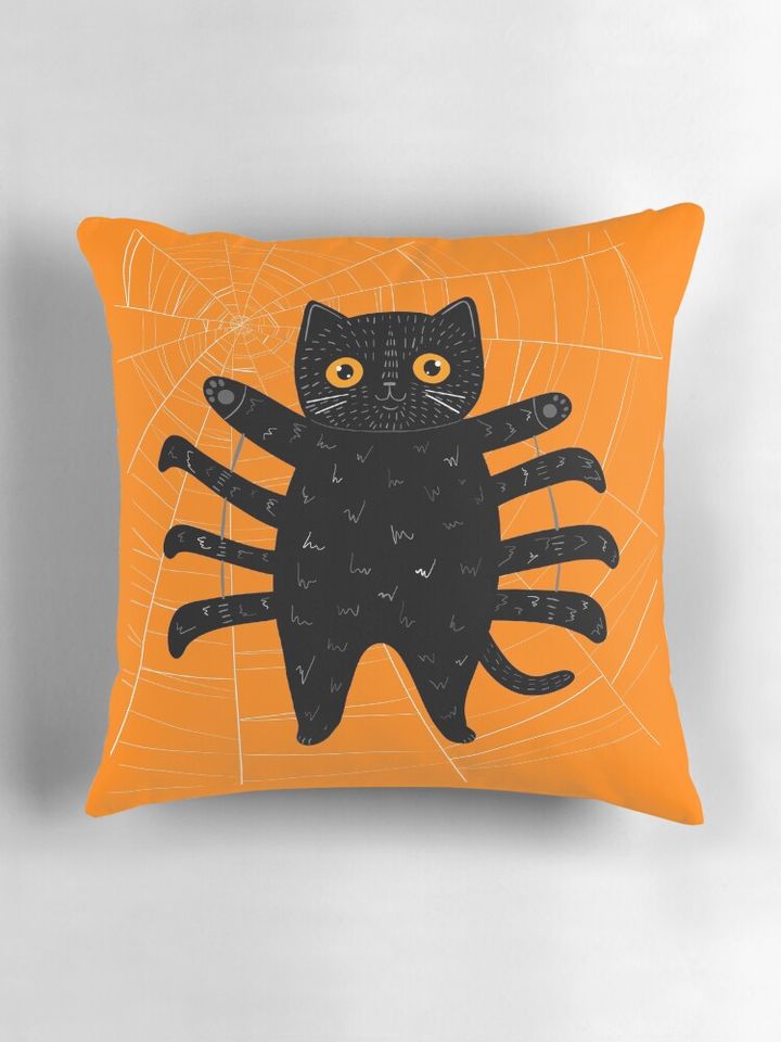 Spooky Spider Cat Pillow