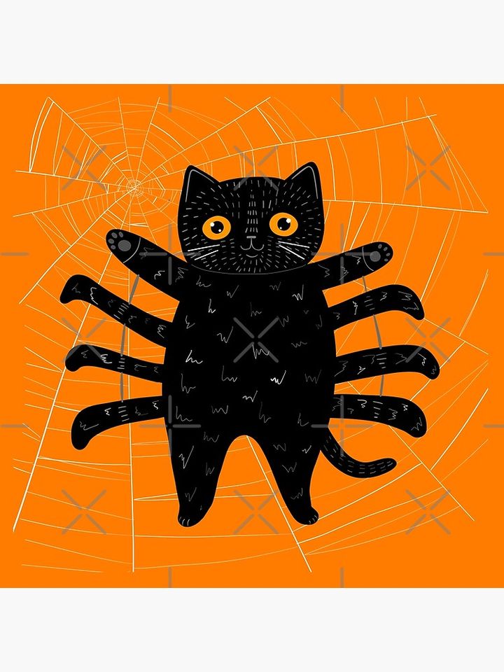 Spooky Spider Cat Pillow
