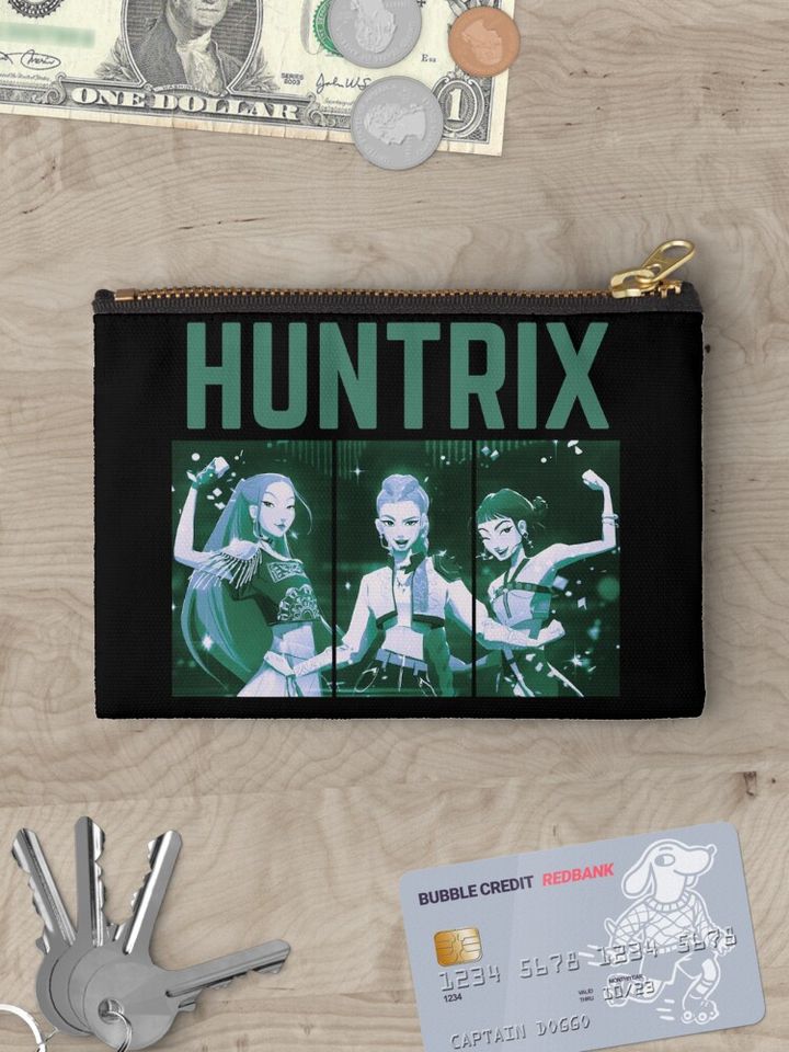 HUNTRIX: K-Pop Demon Hunters (Black & Green Edition) Zipper Pouch