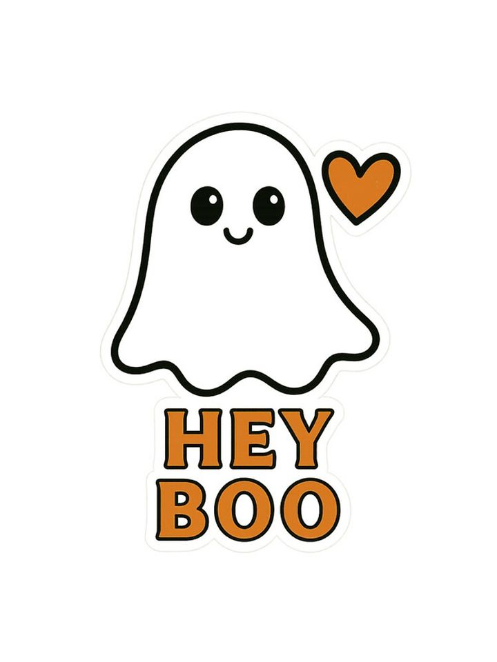 Hey Boo Cute Ghost with Heart iPhone Case