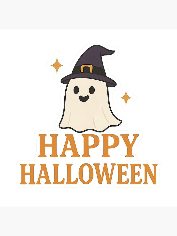 Happy Halloween Cute Ghost Design Pillow