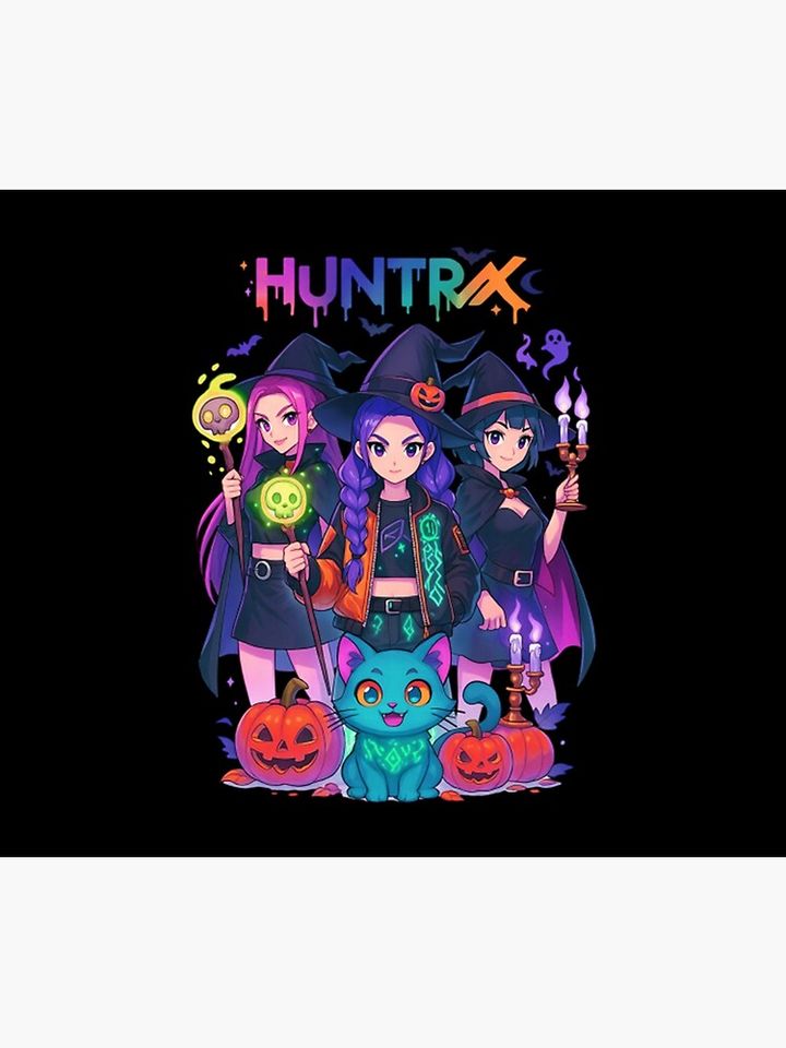 Spooky Huntrix Witches Halloween Kpop Demon Hunter Throw Blanket