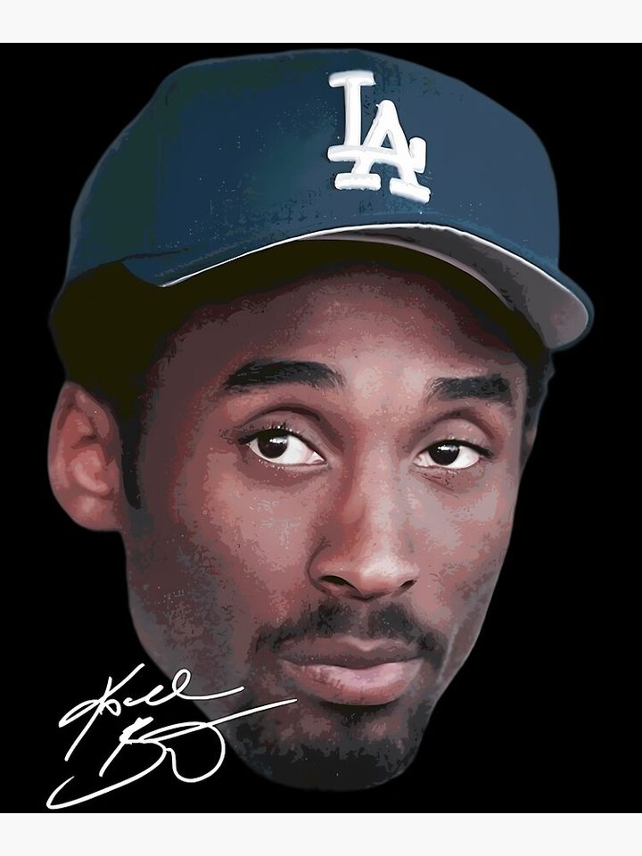 Kobe Bryant T-Shirt Big Face Dodgers Graphic Tee Poster