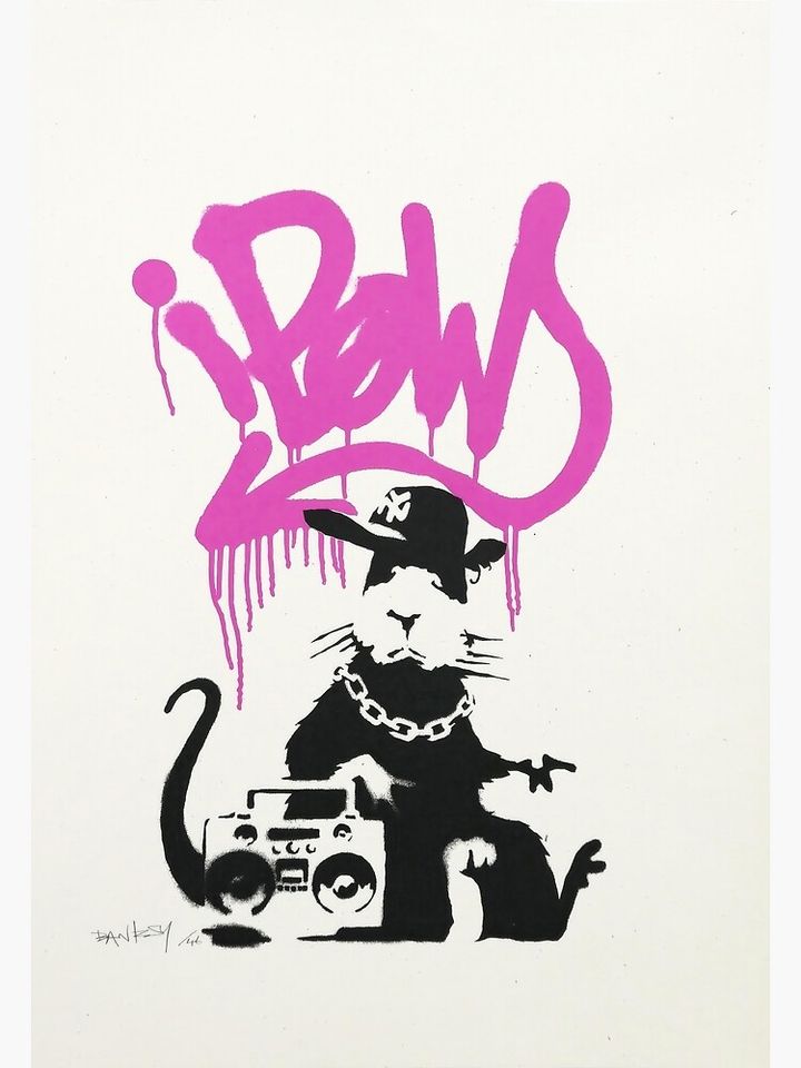 Gangsta Rat (AP pink) By Banksy Poster