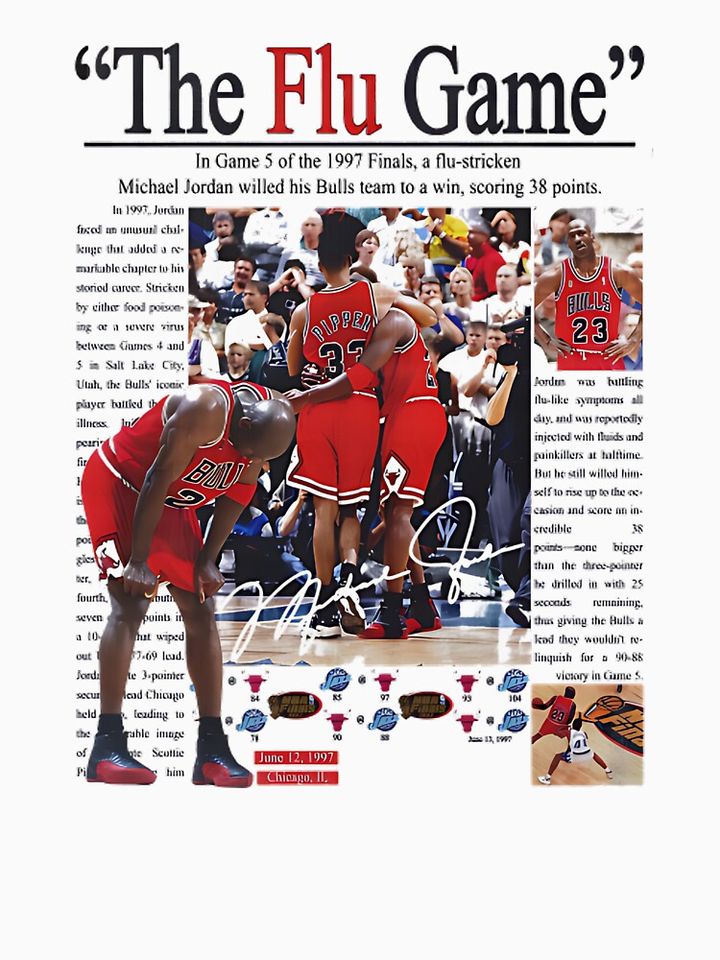 Michael Jordan Flu Game Pullover Hoodie
