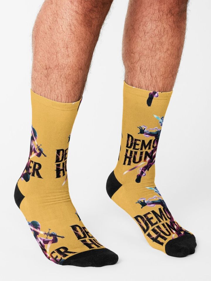 Epic Demon Hunter Anime Warrior Sword T-Shirt Socks