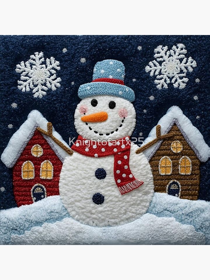 Happy Snowman Pillow