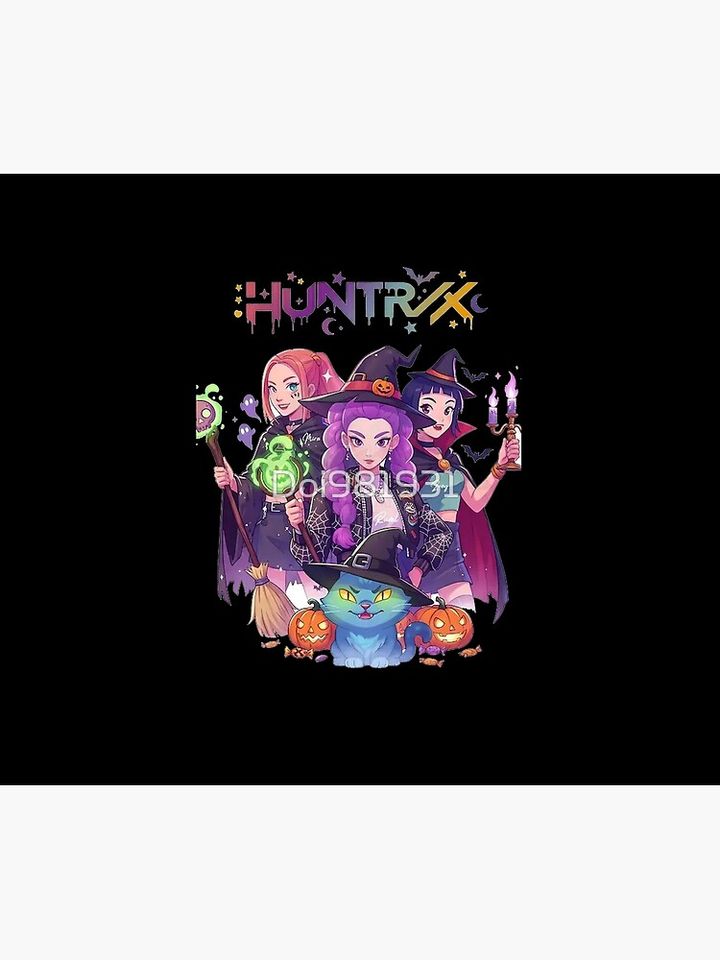Spooky Huntrix Halloween  KPop Demon Hunters Fleece Blanket, Gift For Fan