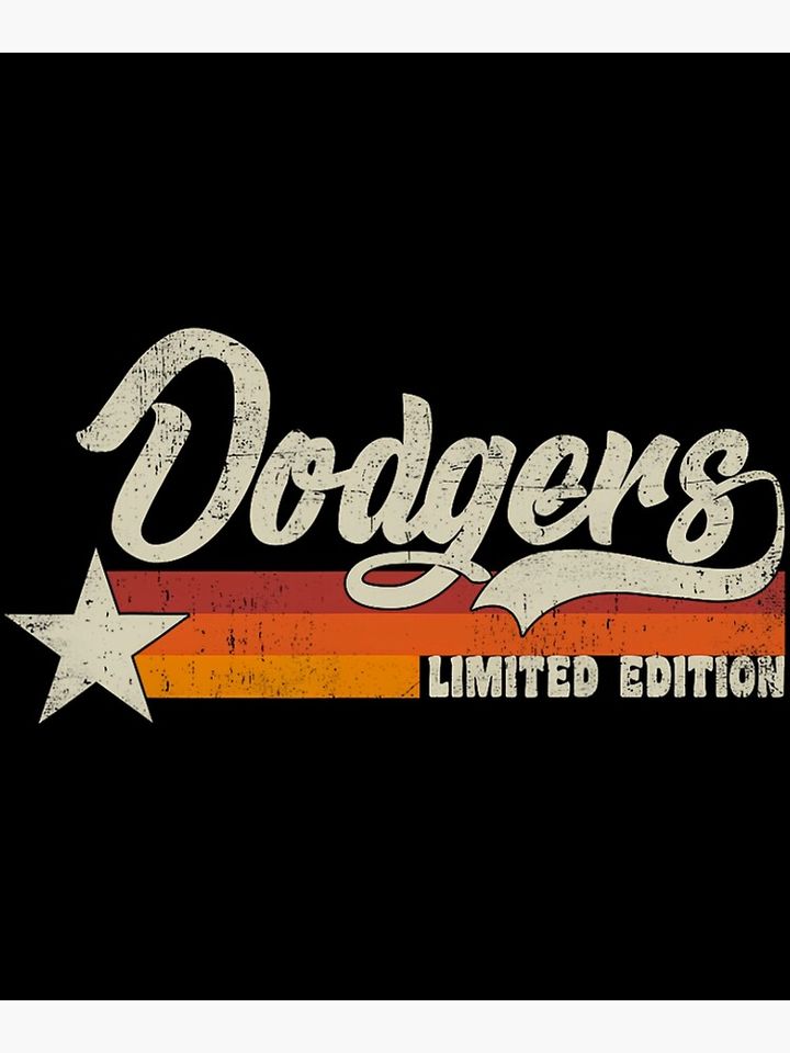 Vintage Dodgers Name Throwback Retro 	 	 	 	 	 		 Poster