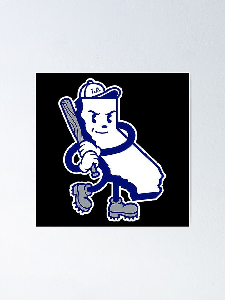 Los Angeles Baseball State Poster