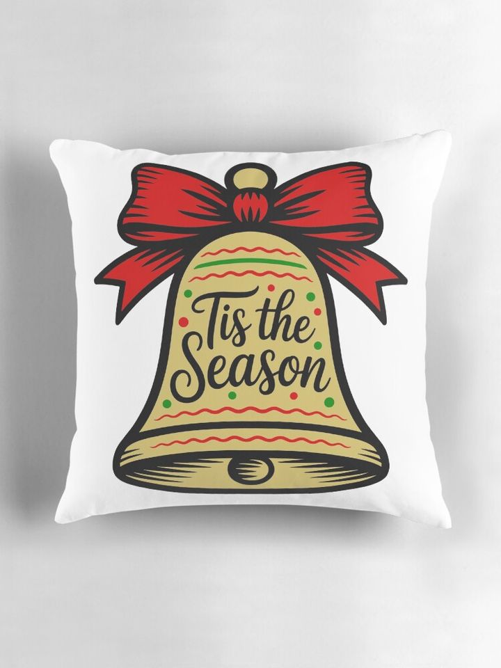Tis the Season Christmas Bell Pillow