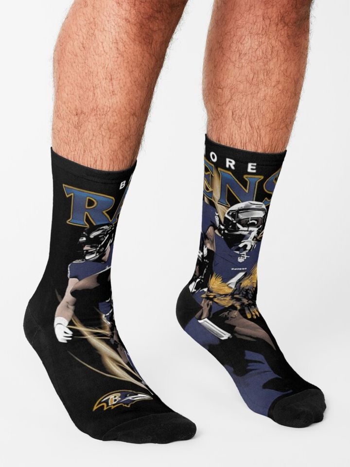 Baltimore Ravens Socks, Gift For Fan
