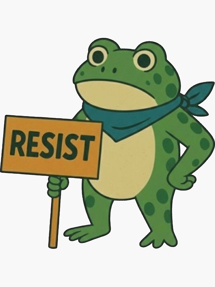 Resist Portland Frog Protest Sticker