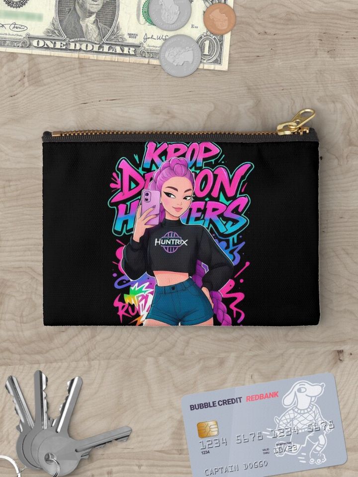 Pink Haired Kpop Idol Zipper Pouch