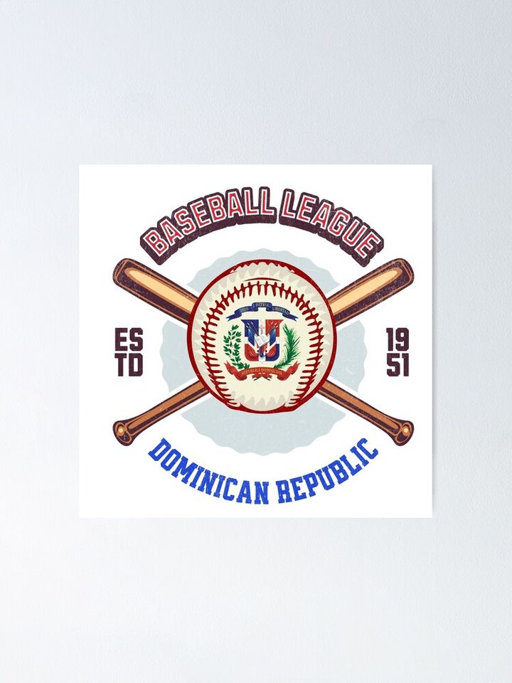 Vintage Dominican Republic Baseball Poster