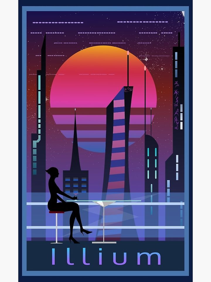 Mass Effect Illium Travel Poster Fan Art Premium Matte Vertical Poster