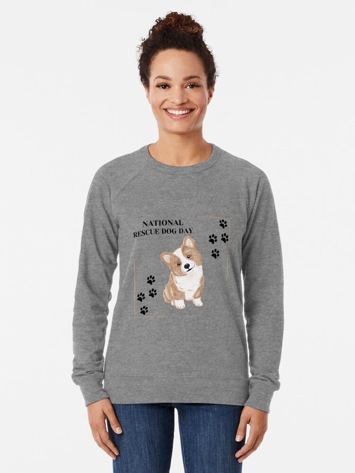 National Rescue Dog Day Lightweight Sweatshirt