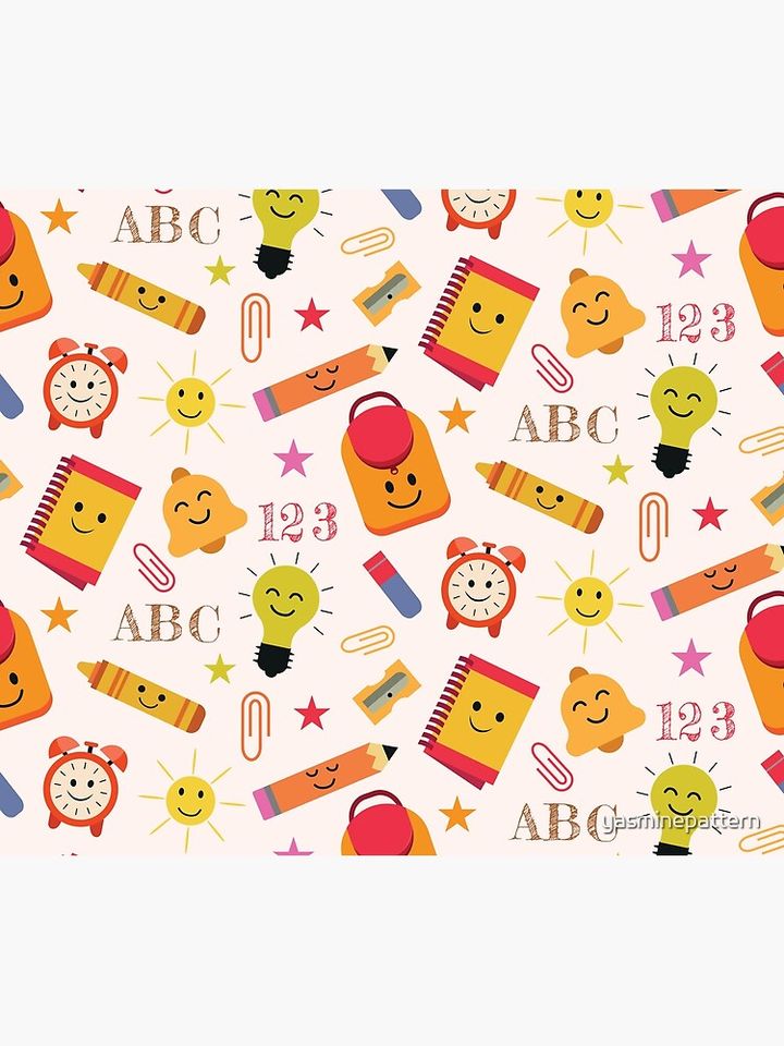 Cute Kawaii Back to School Supplies  Throw Blanket