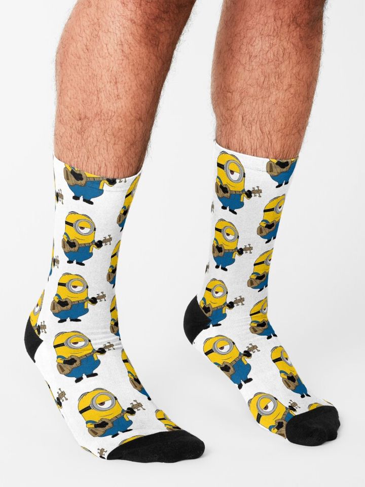 Minion Play Guitar Socks