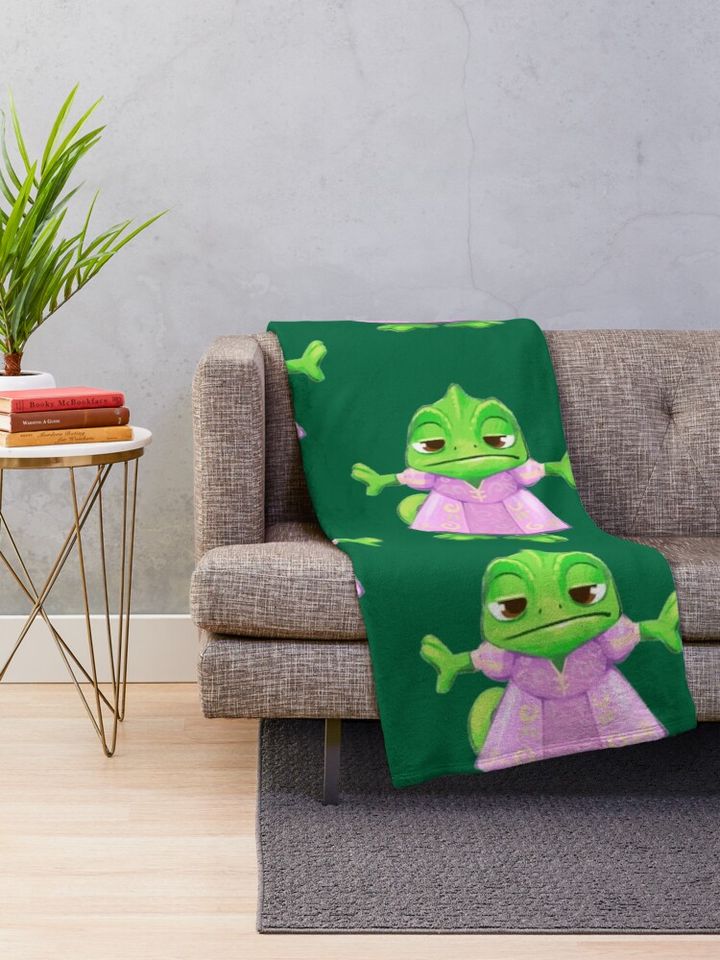 Pascal in a dress - Tangled  Throw Blanket