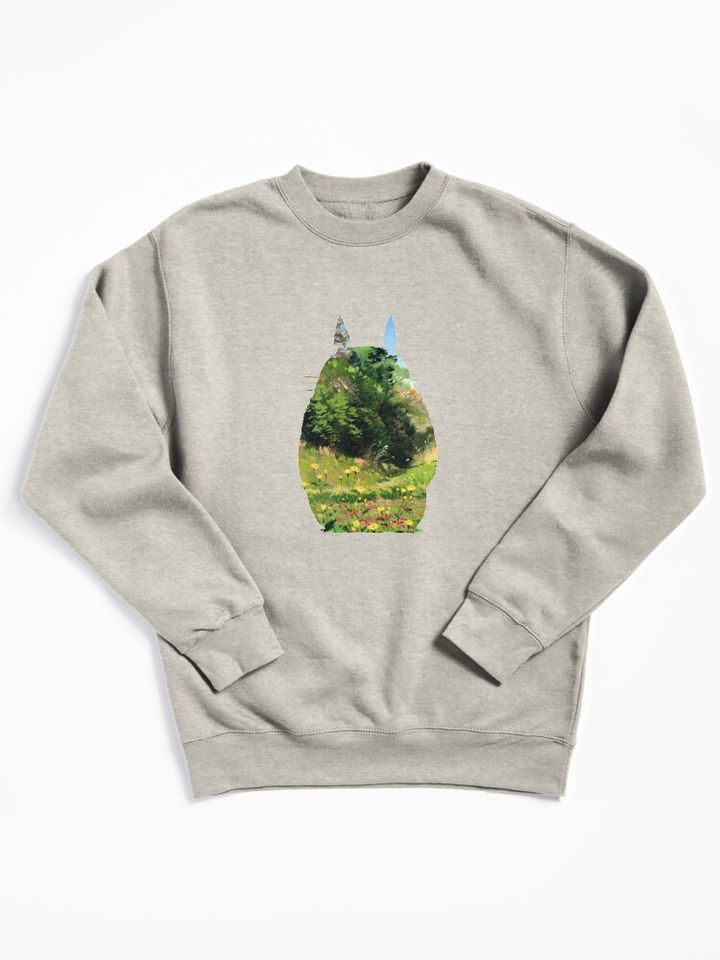 Totoro Minimalist Design Pullover Sweatshirt